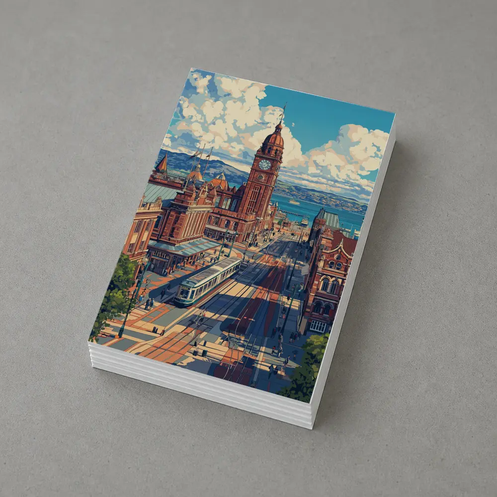 Belfast City Hall Clock Tower Street Scene – Postcards