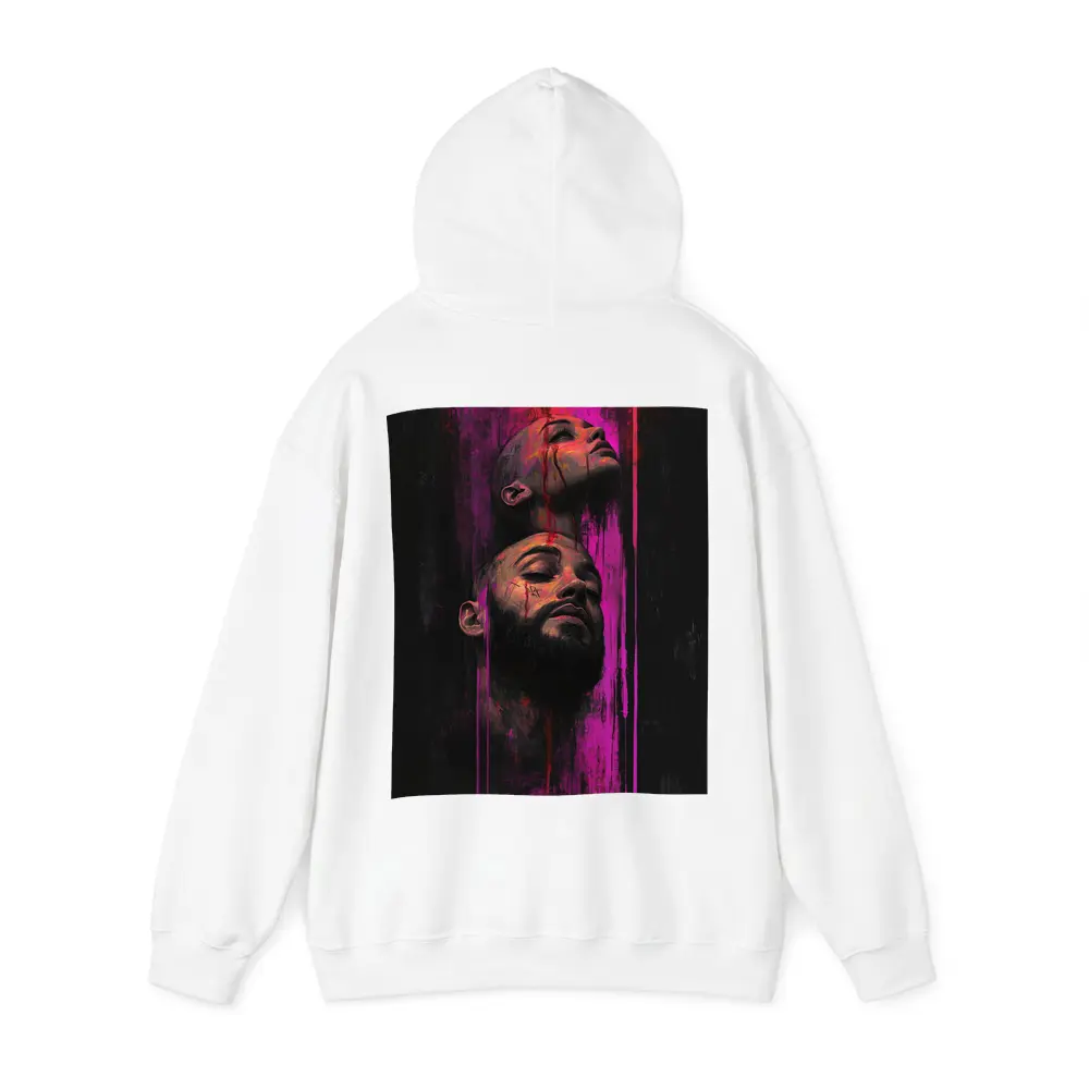 Two Faces Dark Neon Drip Portrait Art – Hoodies