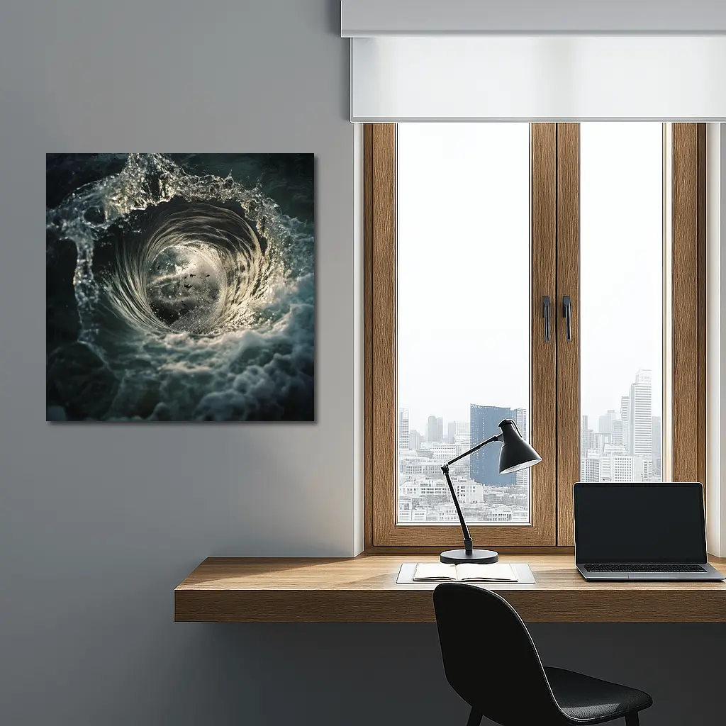 Ocean Wave Tunnel With Birds Inside – Wall Art