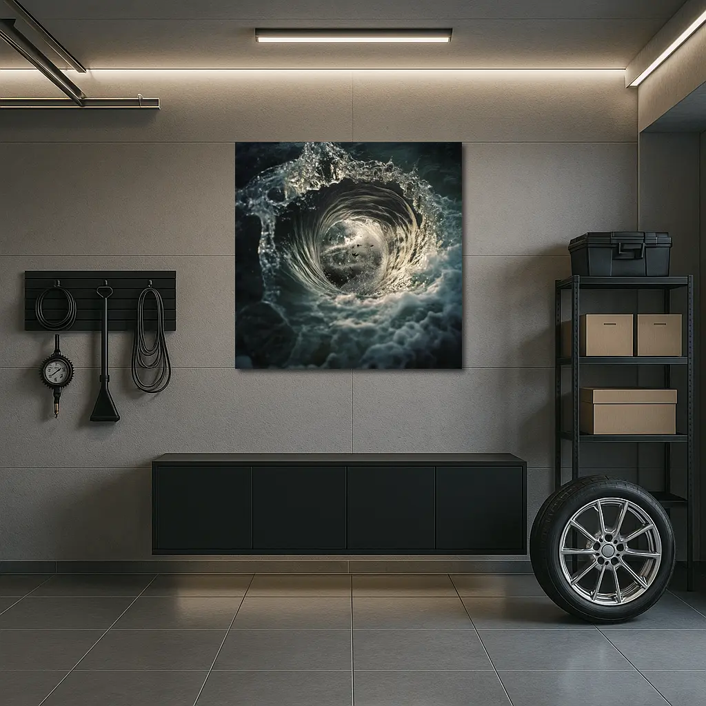 Ocean Wave Tunnel With Birds Inside – Wall Art