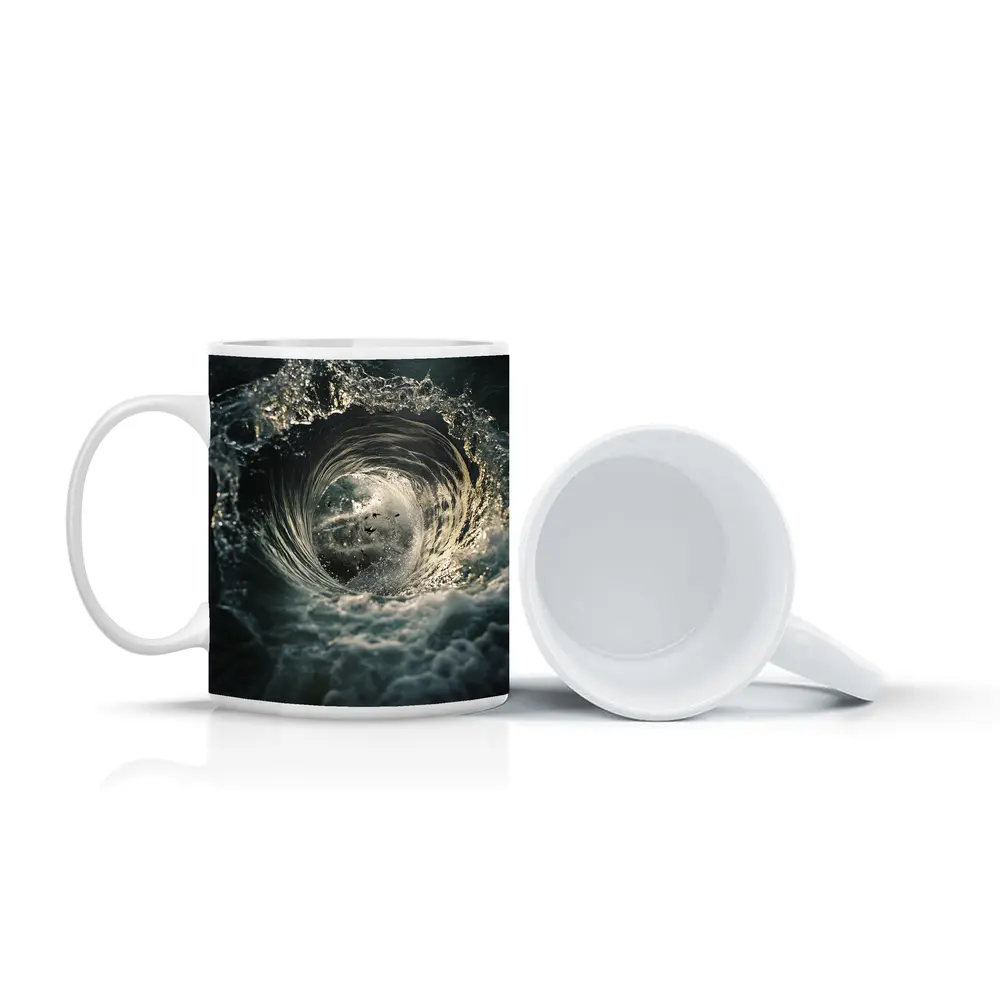Ocean Wave Tunnel With Birds Inside – Mugs