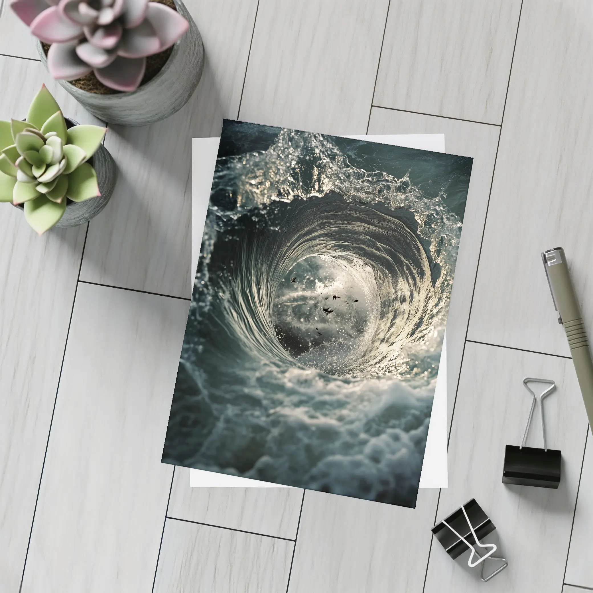 Ocean Wave Tunnel With Birds Inside – Postcards