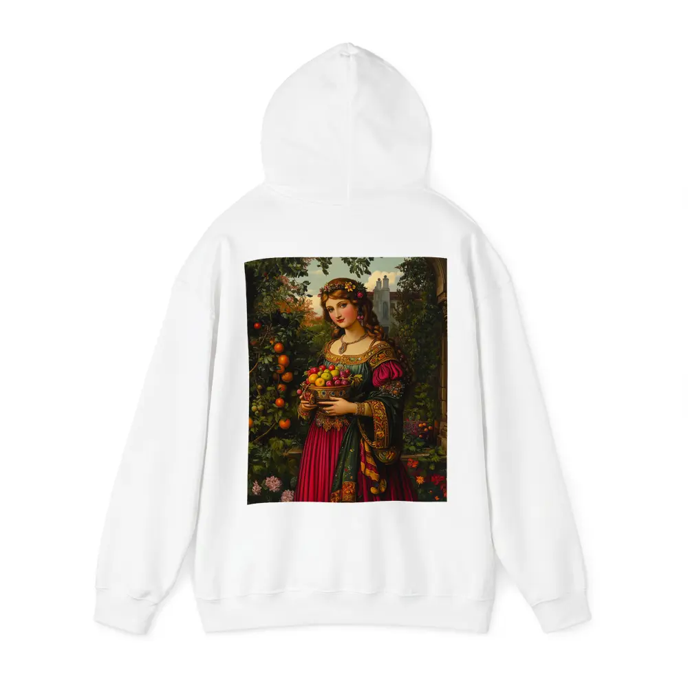Renaissance Woman Holding Fruit Bowl Garden – Hoodies