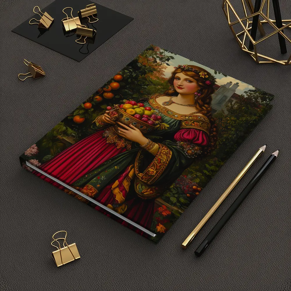Renaissance Woman Holding Fruit Bowl Garden – Notebooks
