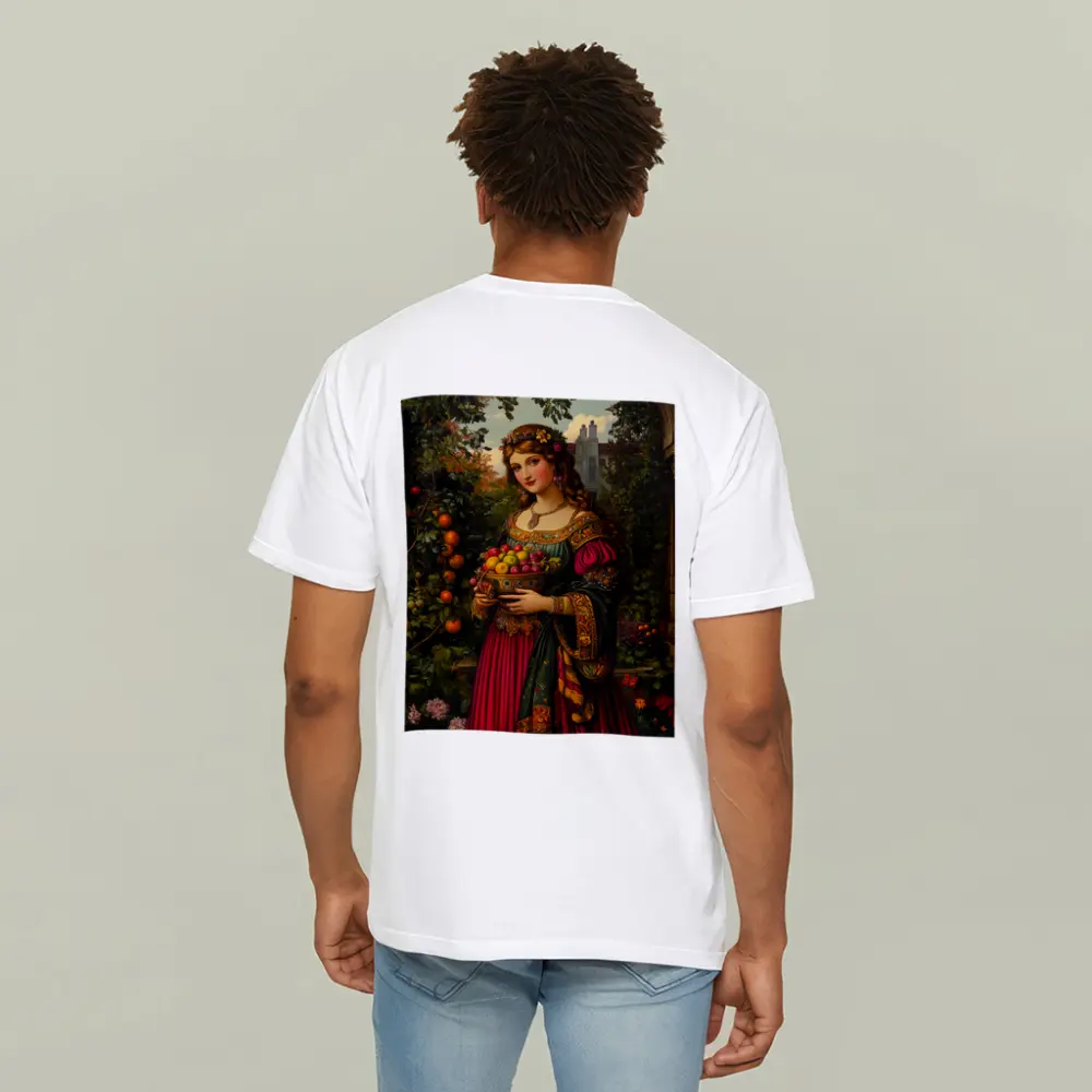 Renaissance Woman Holding Fruit Bowl Garden – T-Shirts