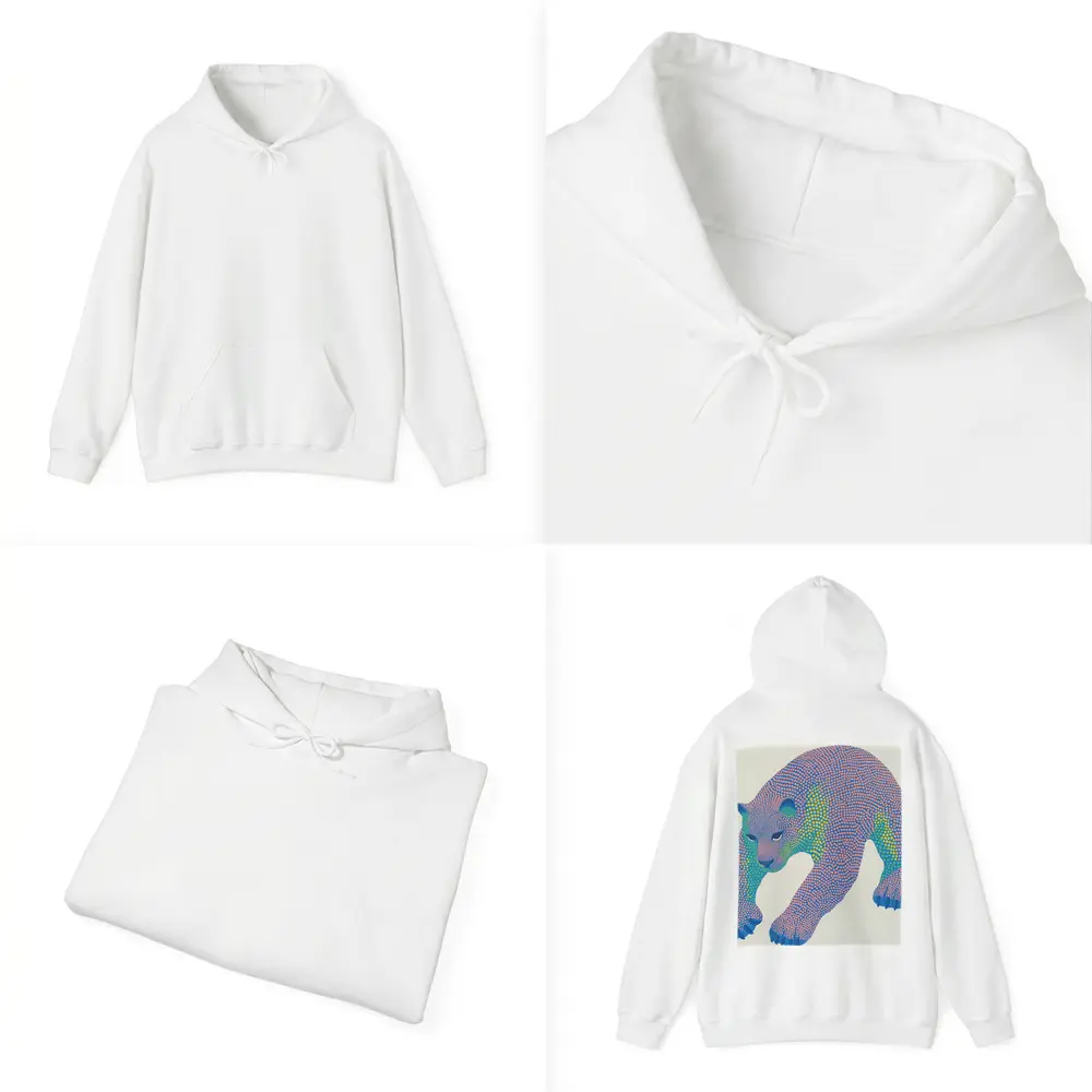 Dotwork Polar Bear Colorful Pointillist Art – Hoodies