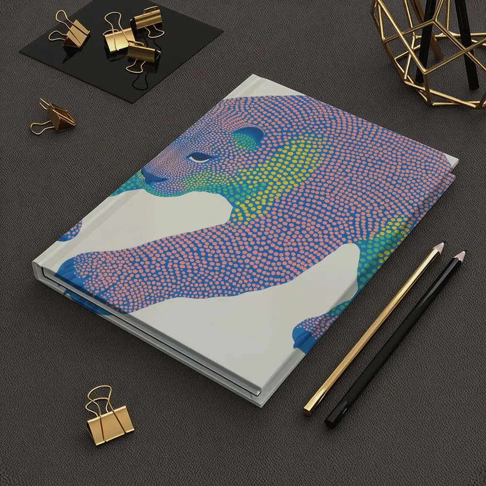 Dotwork Polar Bear Colorful Pointillist Art – Notebooks