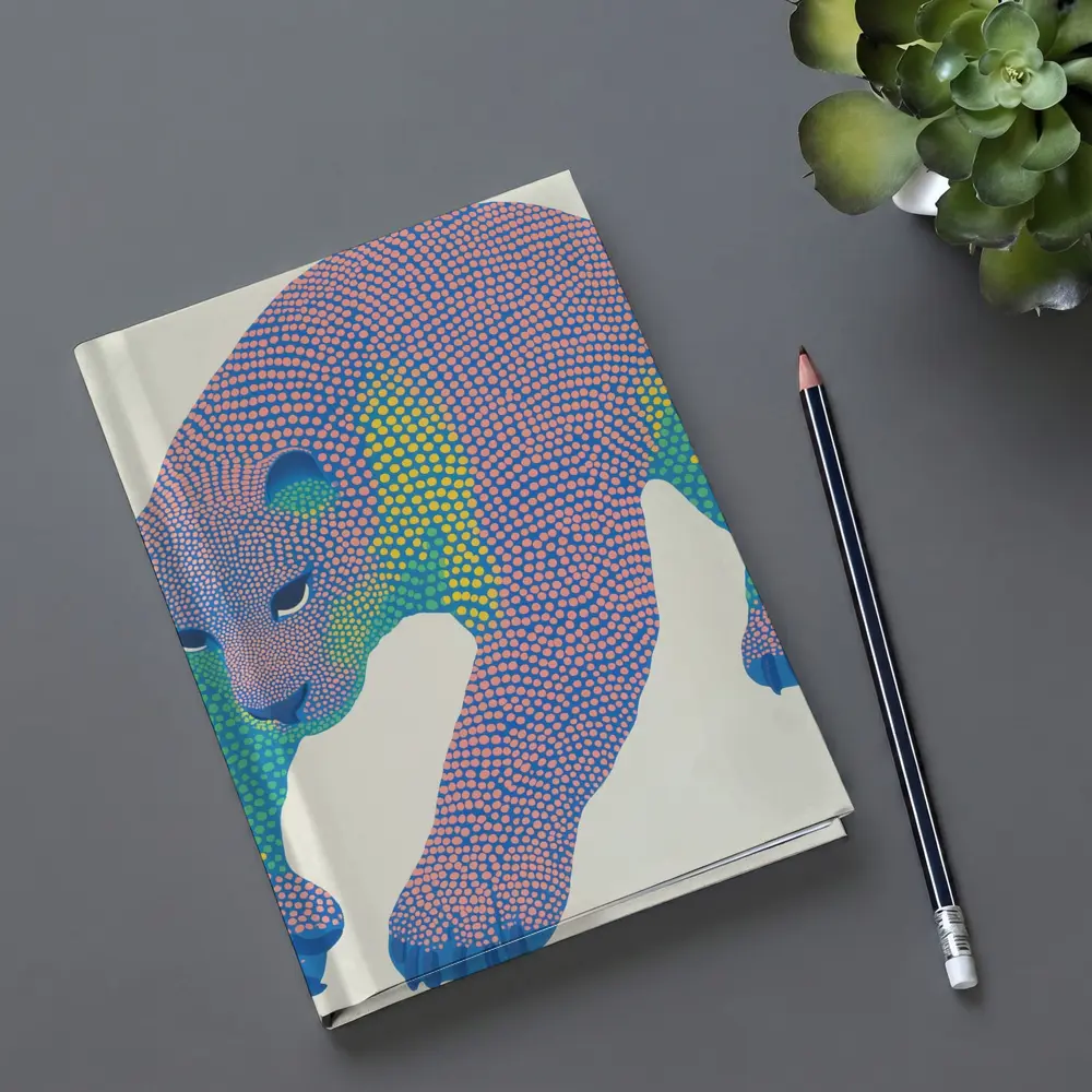 Dotwork Polar Bear Colorful Pointillist Art – Notebooks