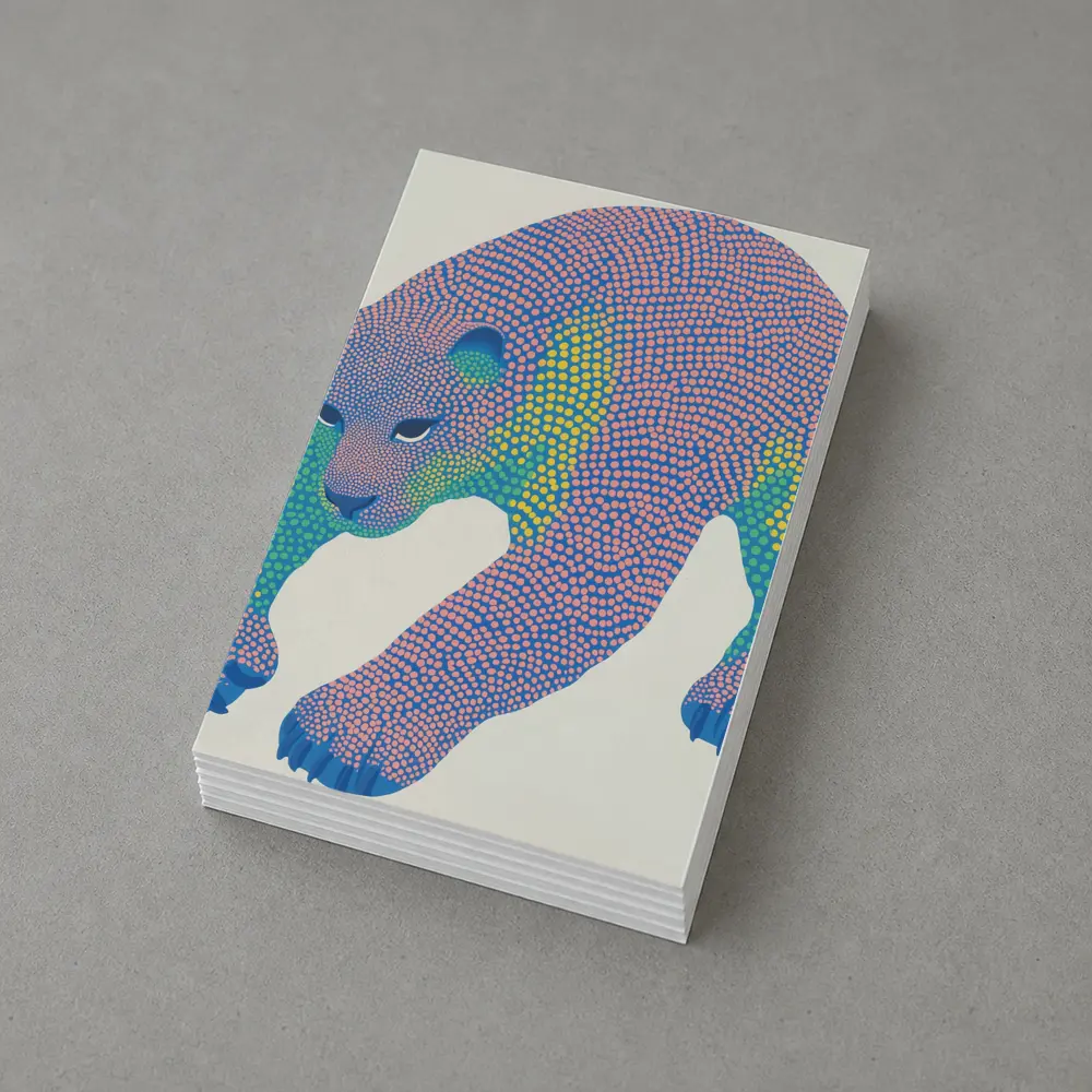 Dotwork Polar Bear Colorful Pointillist Art – Postcards