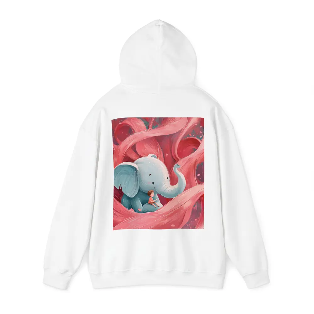 Baby Elephant Boy Pink Swirl Illustration – Hoodies