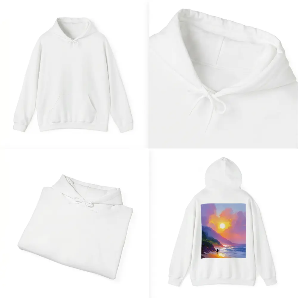 Surfer Walking Beach at Golden Sunset – Hoodies