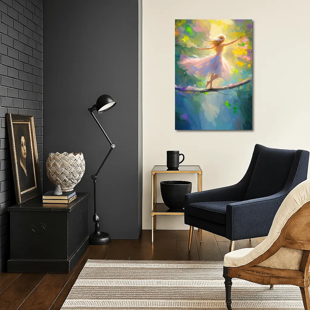 Ballerina Dancing on Branch Fantasy Art – Wall Art
