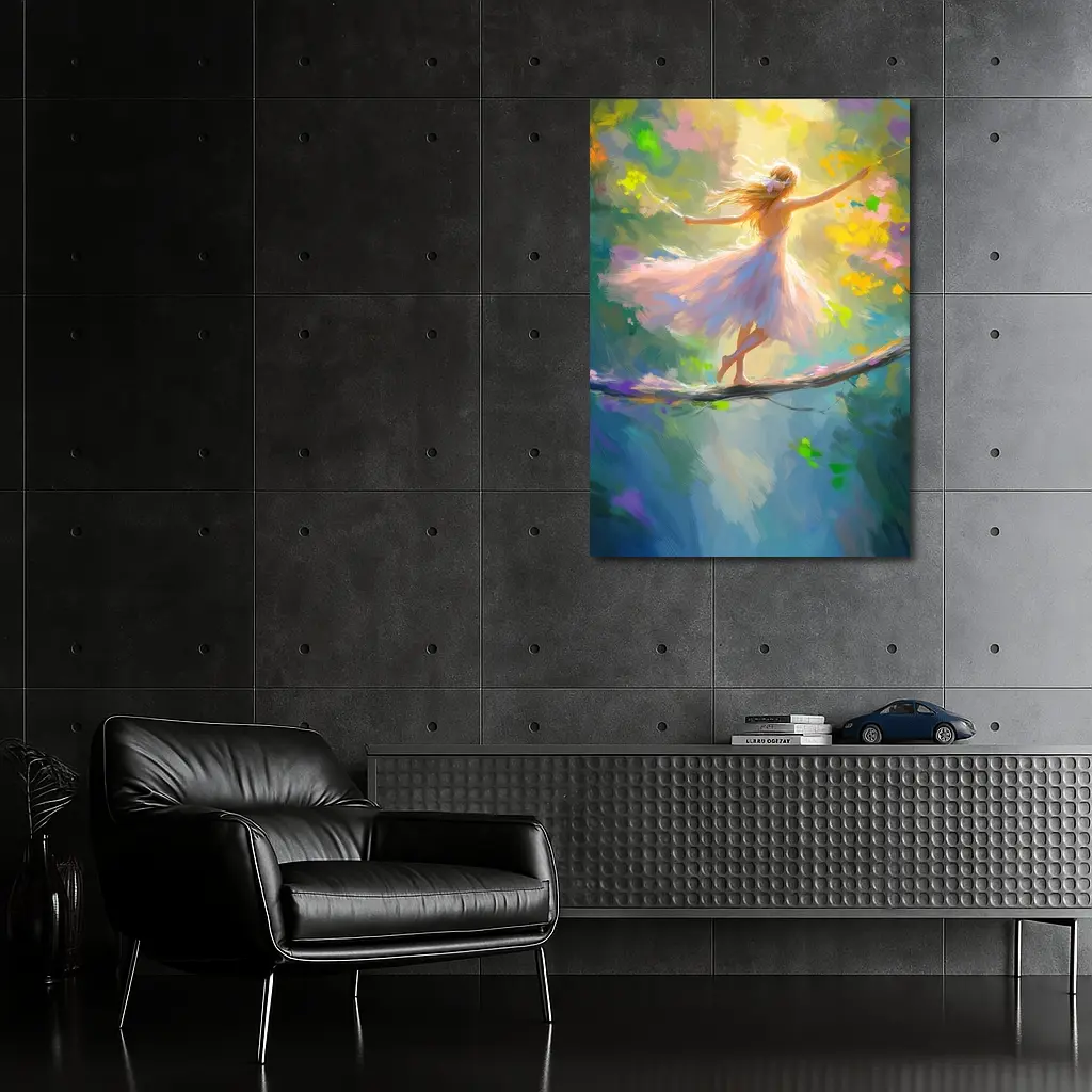 Ballerina Dancing on Branch Fantasy Art – Wall Art