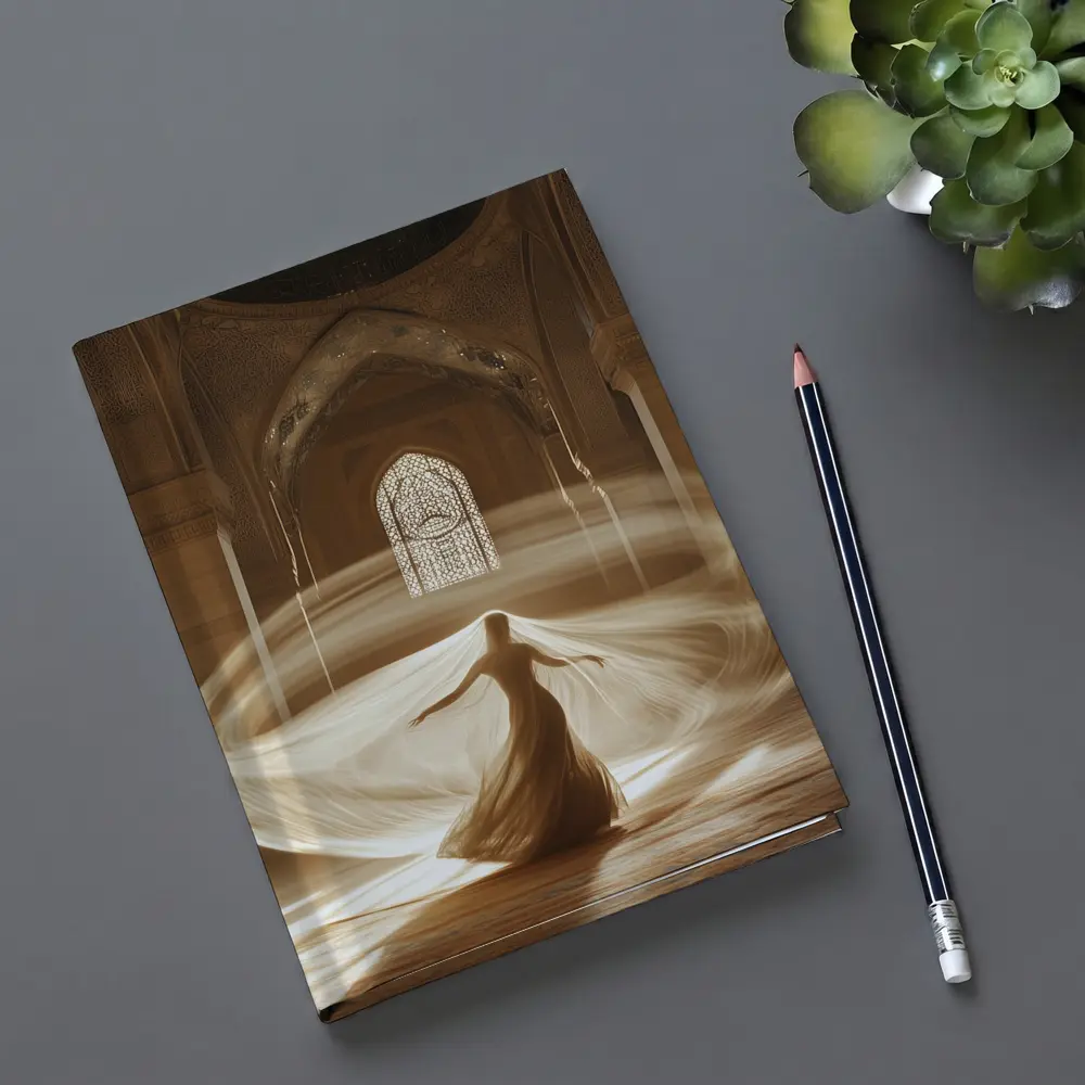 Whirling Woman Dancing Inside Ornate Mosque – Notebooks