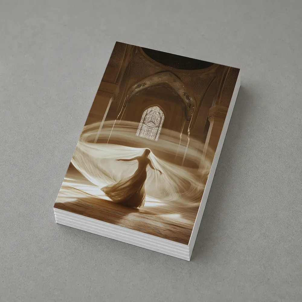 Whirling Woman Dancing Inside Ornate Mosque – Postcards