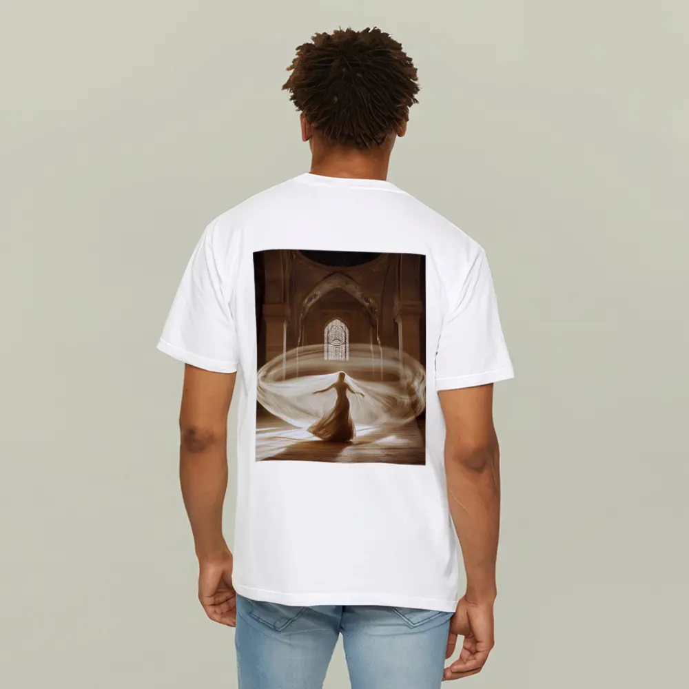 Whirling Woman Dancing Inside Ornate Mosque – T-Shirts