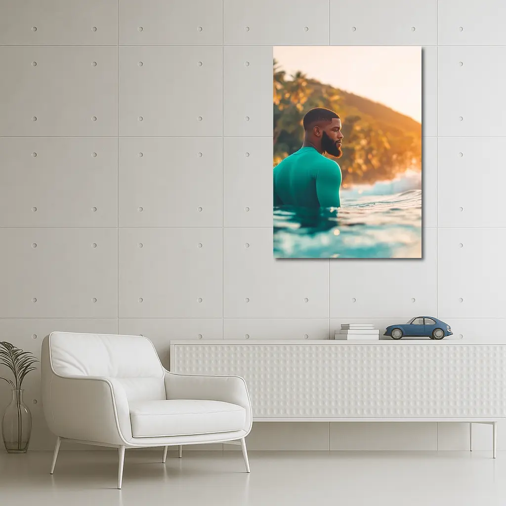 Black Man in Ocean Tropical Sunset – Wall Art