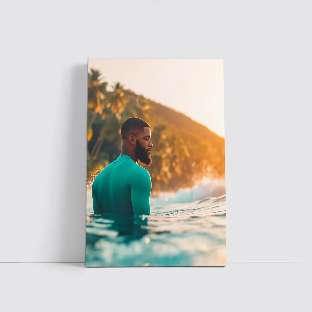 Black Man in Ocean Tropical Sunset – Wall Art