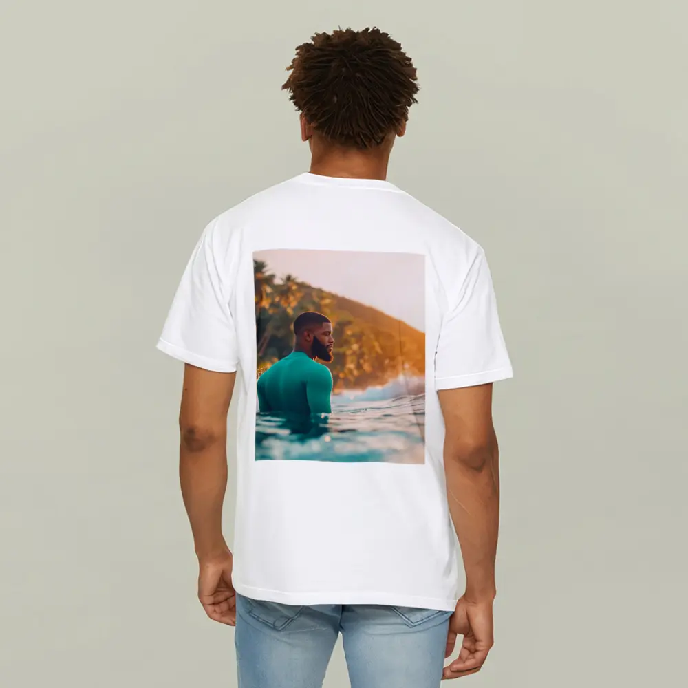 Black Man in Ocean Tropical Sunset – T-Shirts
