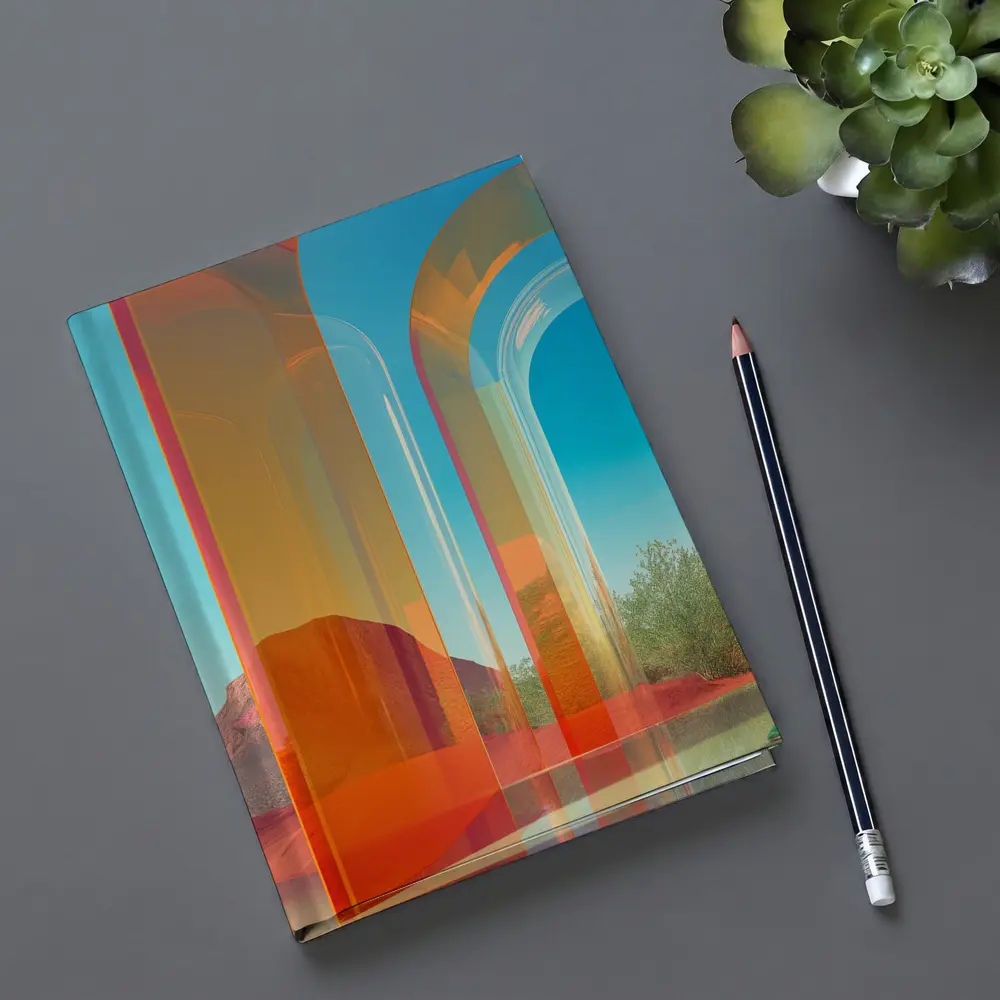 Man in Teal Suit Desert Arch Scene – Notebooks
