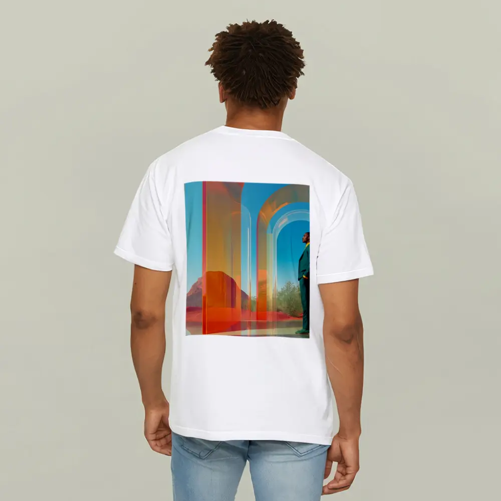 Man in Teal Suit Desert Arch Scene – T-Shirts