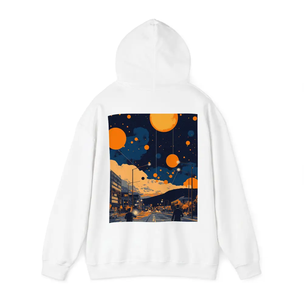 Anime City Street Orange Planets Night Sky – Hoodies