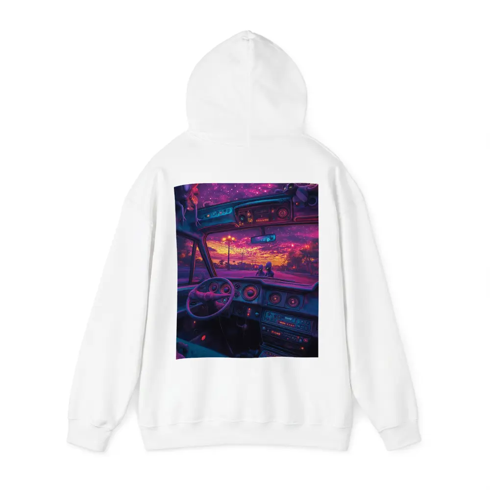 Retro Car Interior Galaxy Night Drive – Hoodies