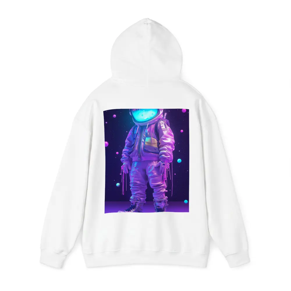 Neon Astronaut Standing in Purple Space – Hoodies