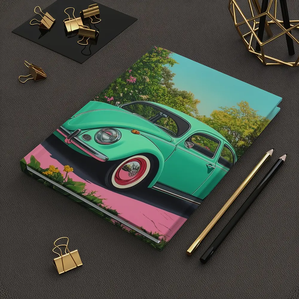 Volkswagen Beetle Mint Green Tropical Garden – Notebooks