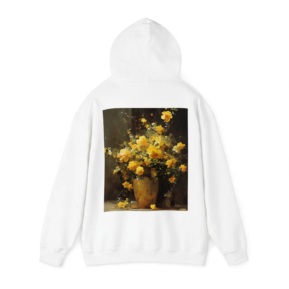 Yellow Roses Bouquet Dark Brown Background – Hoodies