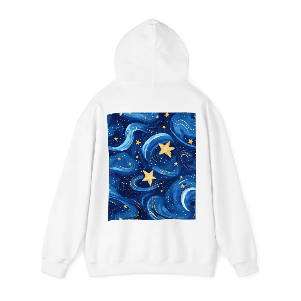 Swirling Night Sky Stars Blue Illustration – Hoodies