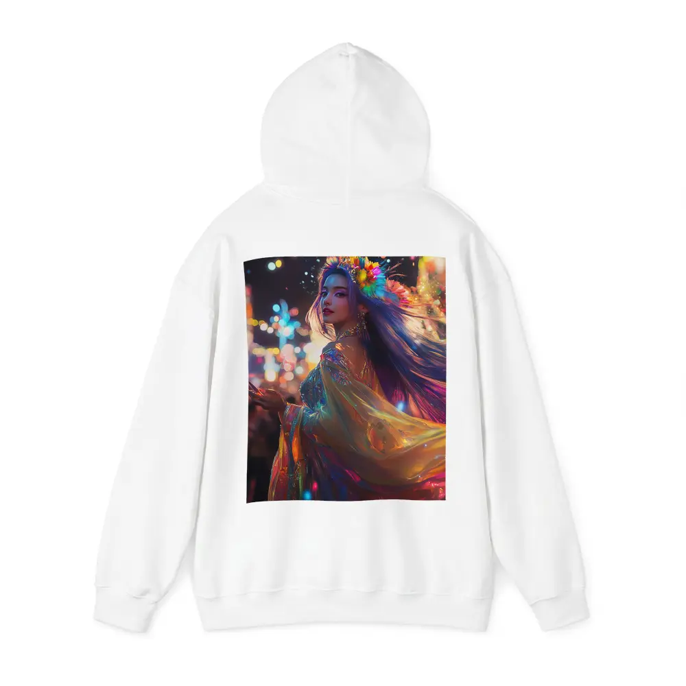 Colorful Woman Neon Lights Night Fantasy – Hoodies