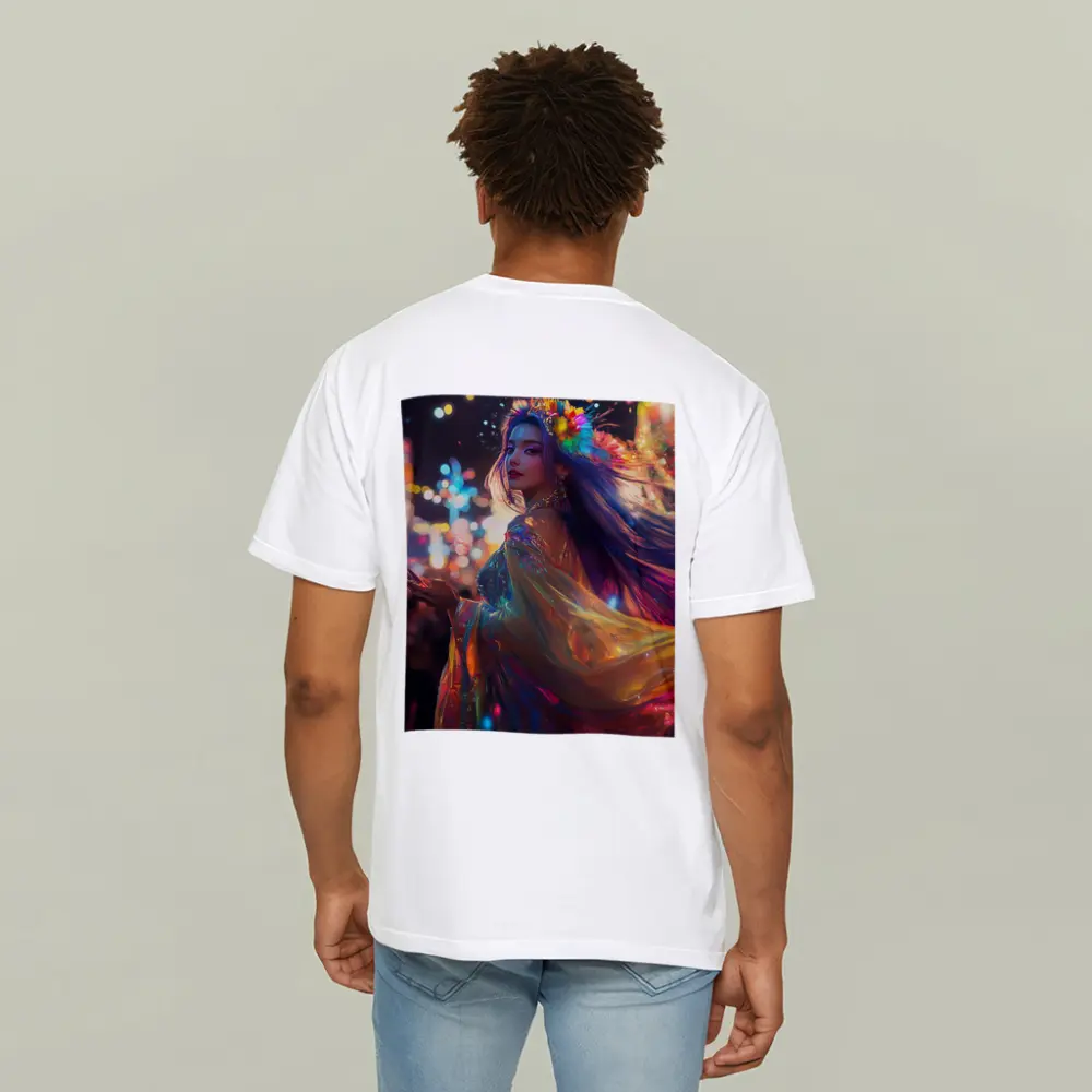 Colorful Woman Neon Lights Night Fantasy – T-Shirts
