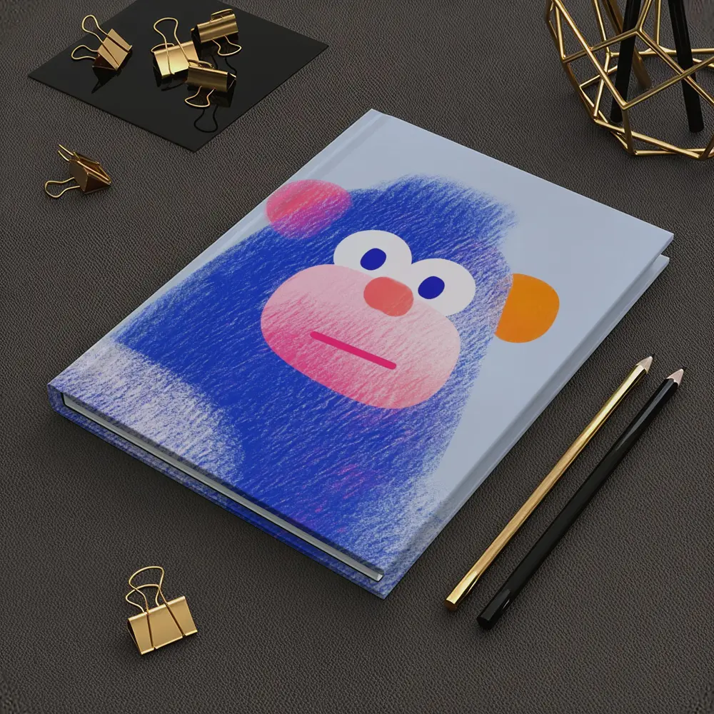 Blue Gorilla Portrait Colorful Cartoon Art – Notebooks