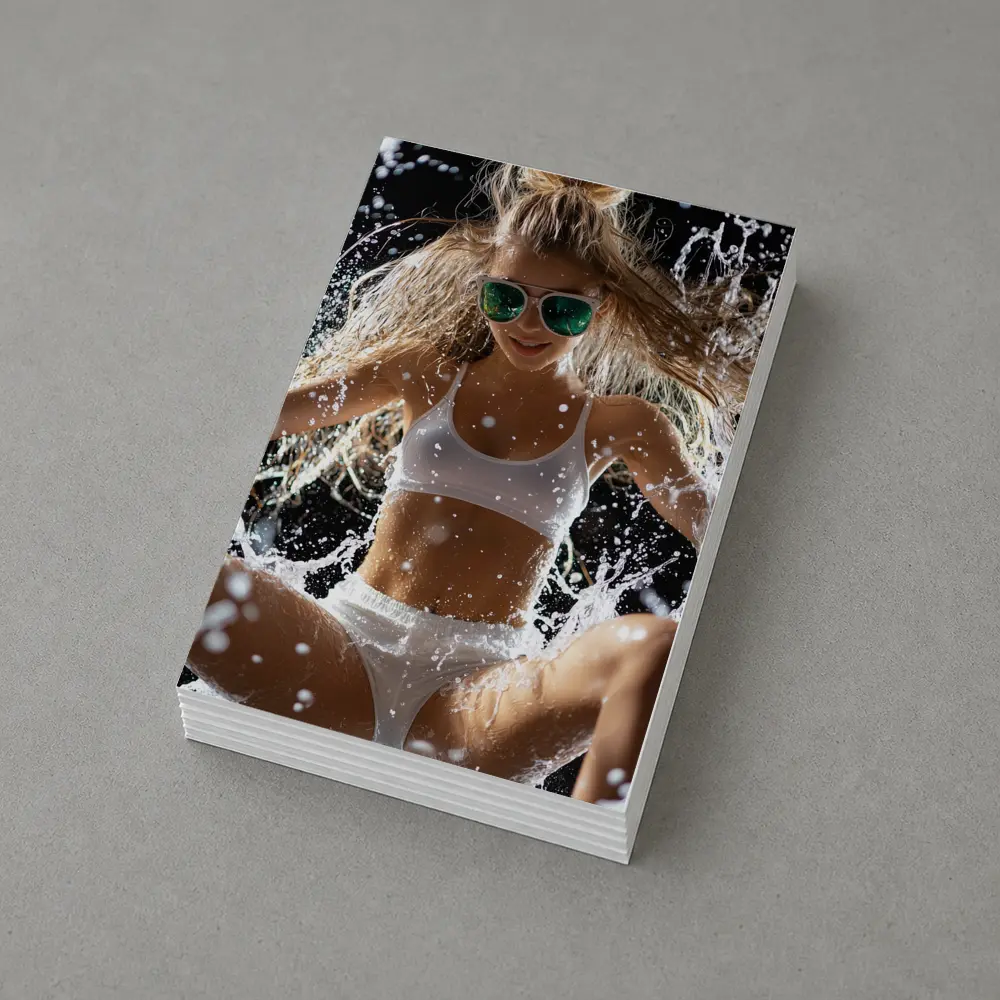 Woman in White Bikini Water Splash – Postcards