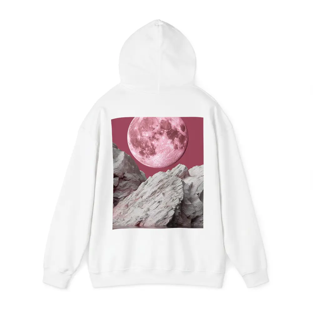 Pink Moon Over Rocky Surreal Landscape – Hoodies