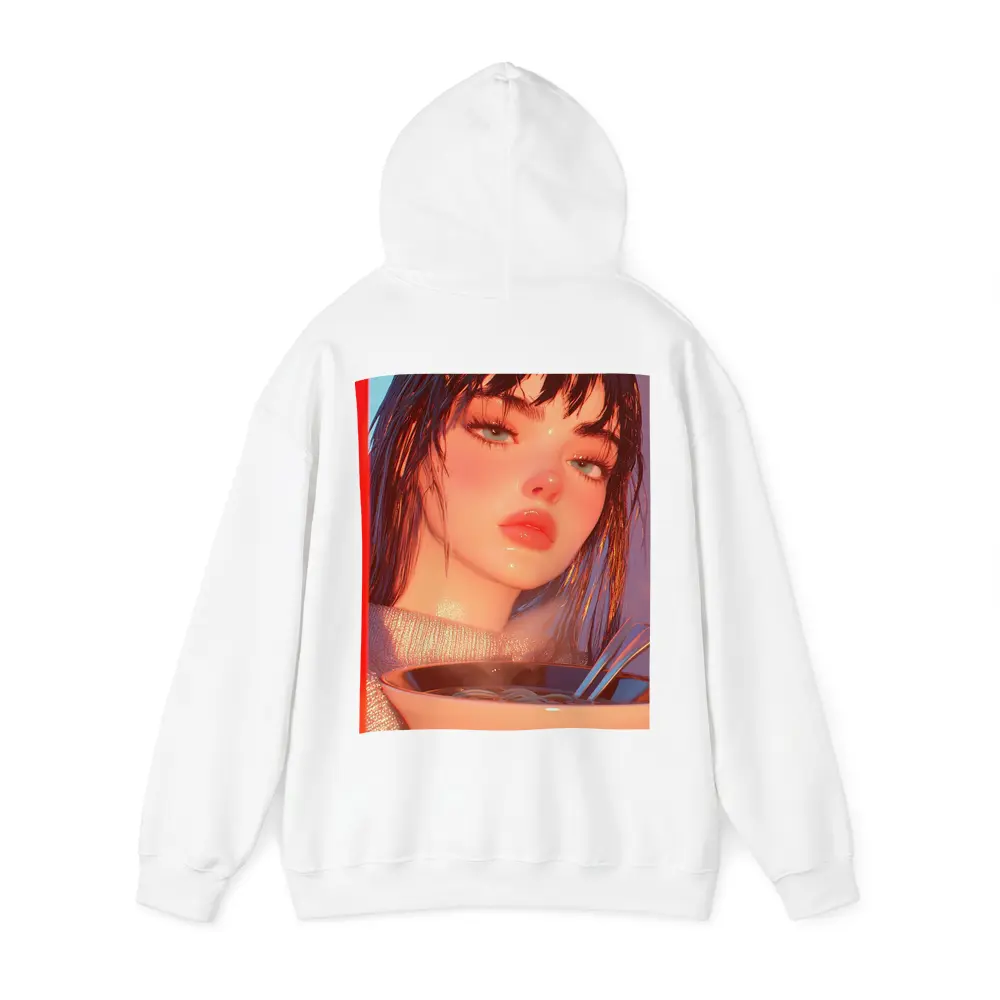 Anime Girl Eating Ramen Bowl Art – Hoodies