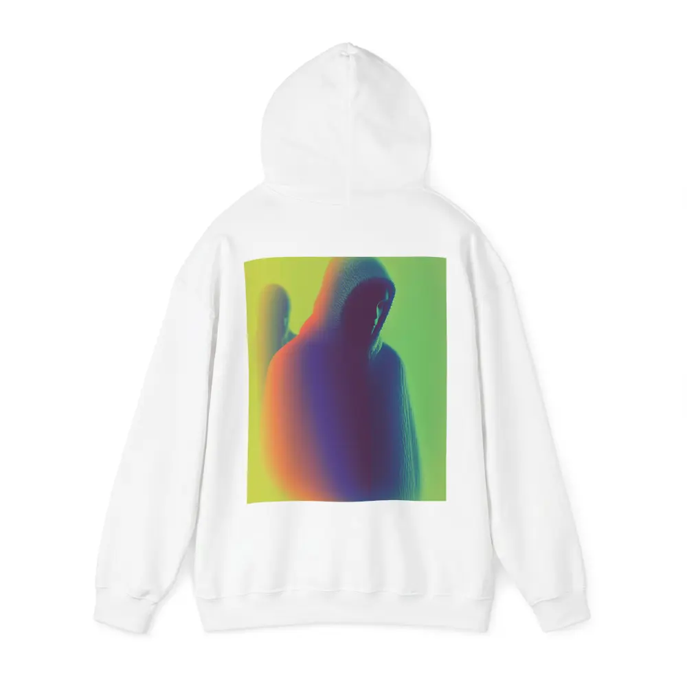 Hooded Figure Neon Green Abstract Art – Hoodies