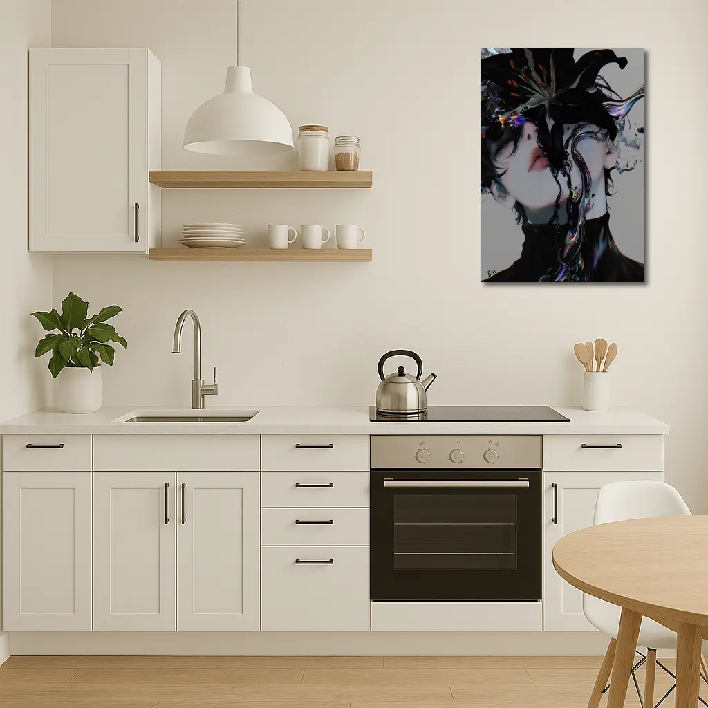 Anime Manga Dark Fantasy Figure Black Flowers – Wall Art