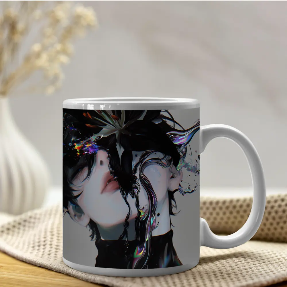 Anime Manga Dark Fantasy Figure Black Flowers – Mugs