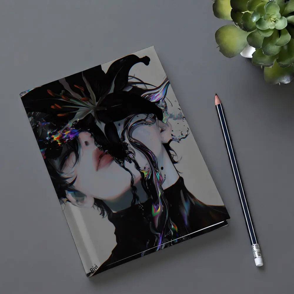 Anime Manga Dark Fantasy Figure Black Flowers – Notebooks