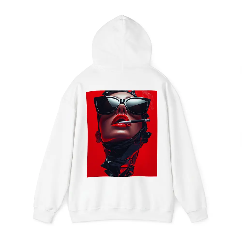 Woman Sunglasses Smoking Red Background Pop Art – Hoodies