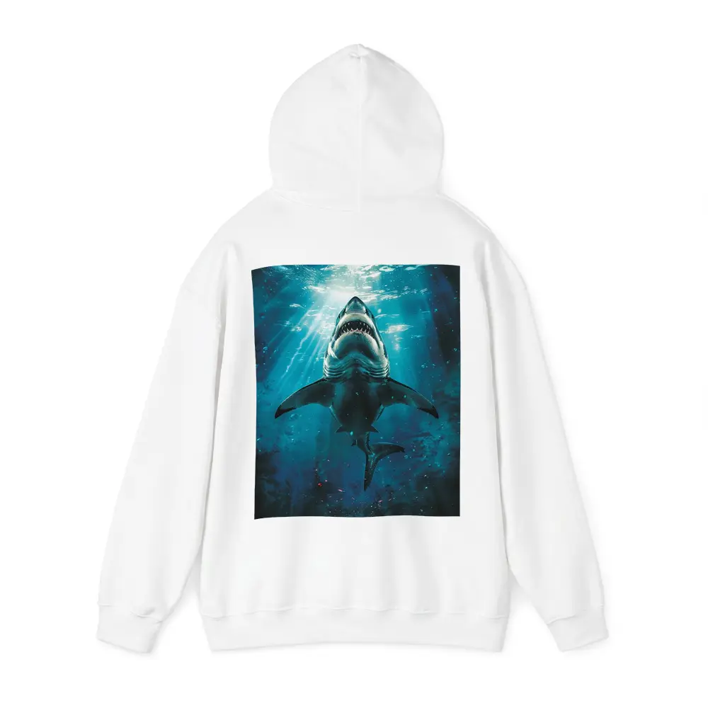 Great White Shark Swimming Deep Blue Ocean – Hoodies