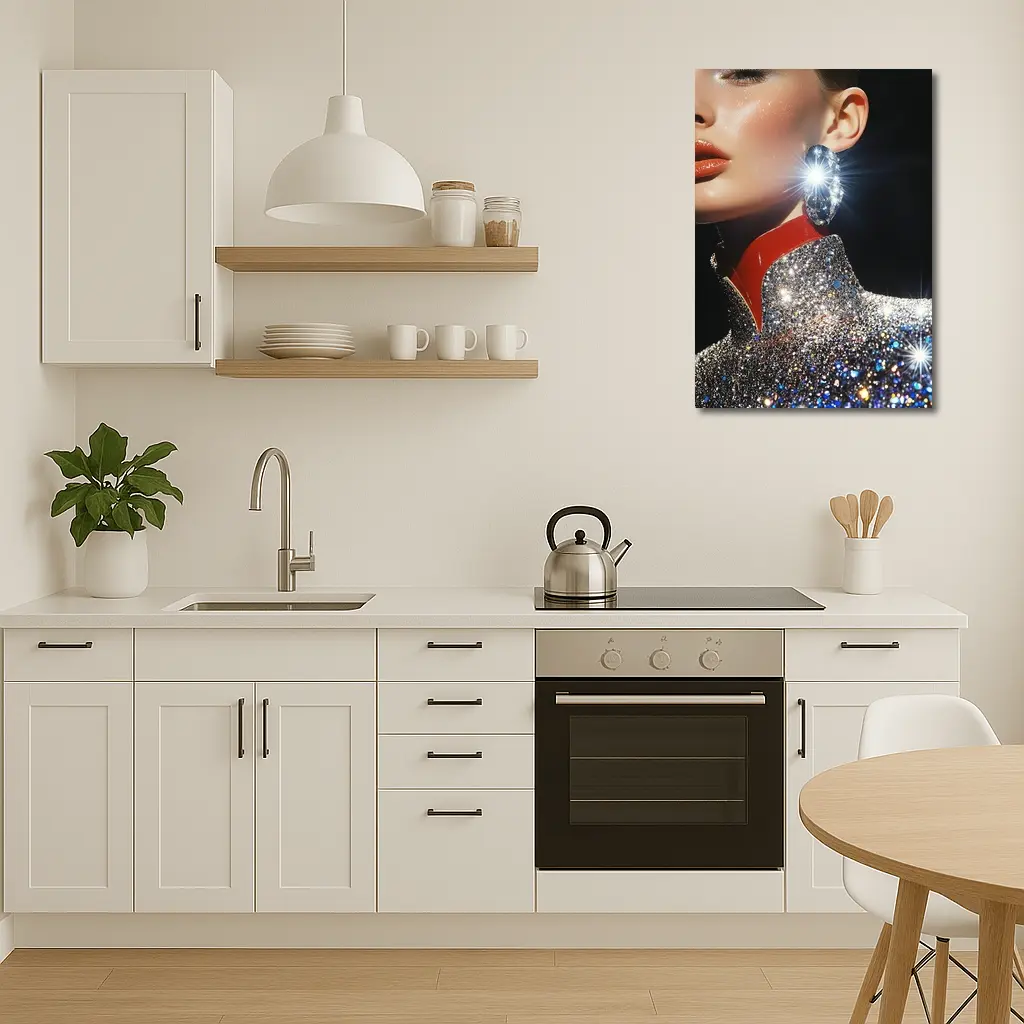 Glamour Woman Diamond Earring Glitter Fashion – Wall Art