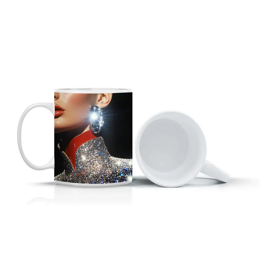 Glamour Woman Diamond Earring Glitter Fashion – Mugs