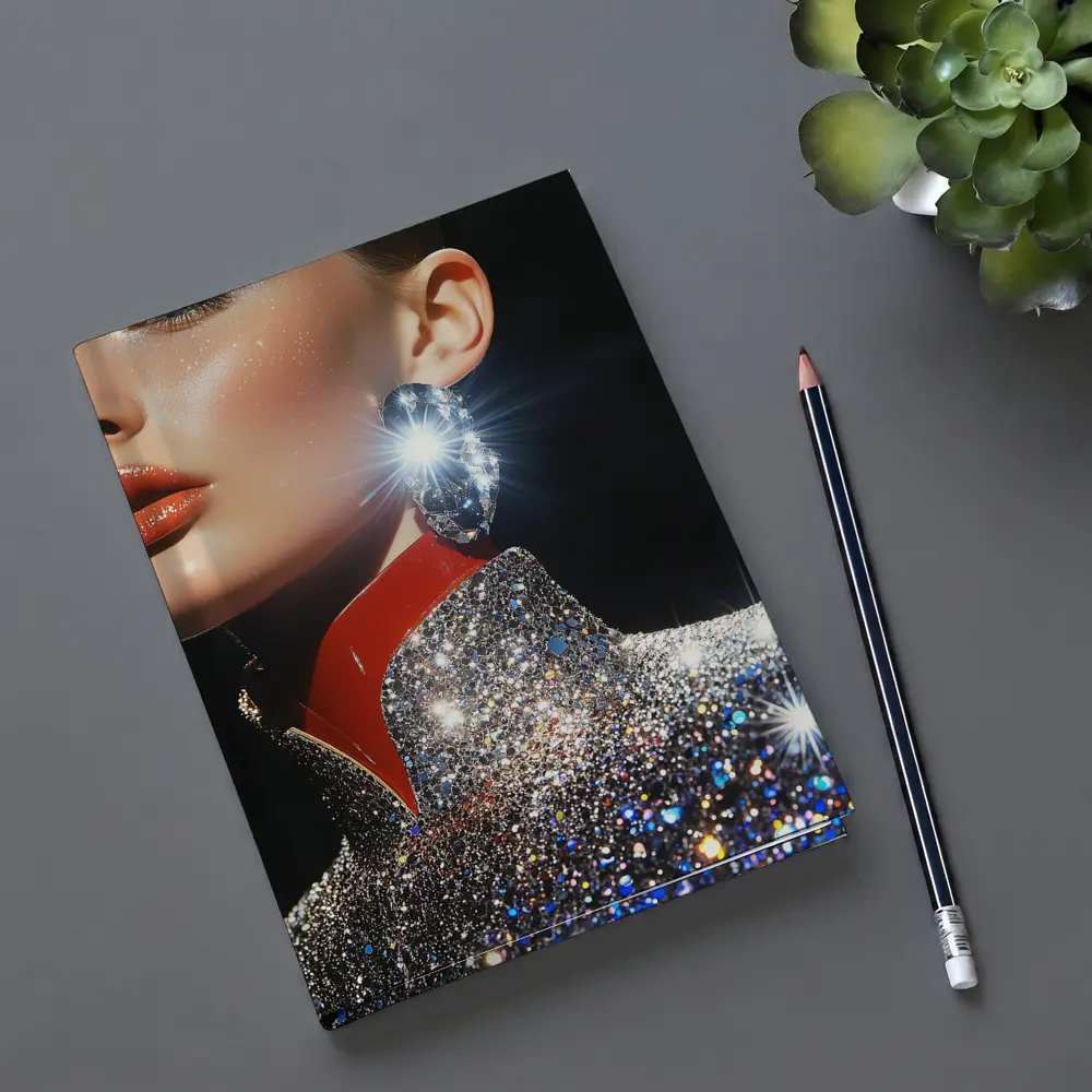 Glamour Woman Diamond Earring Glitter Fashion – Notebooks