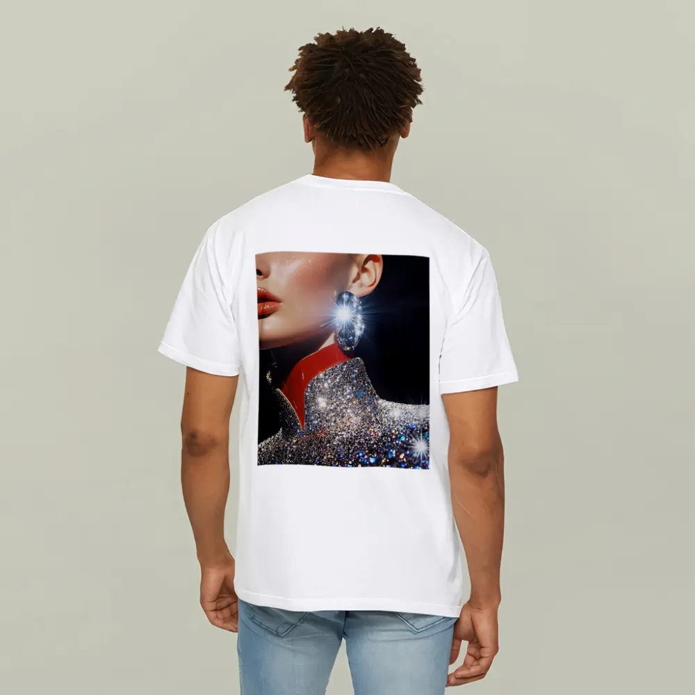 Glamour Woman Diamond Earring Glitter Fashion – T-Shirts