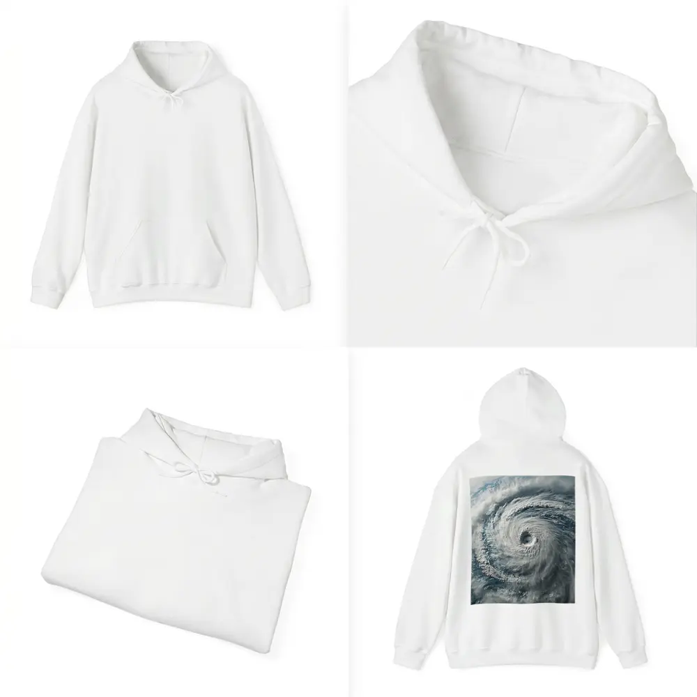 Hurricane Eye Aerial View Ocean Storm – Hoodies