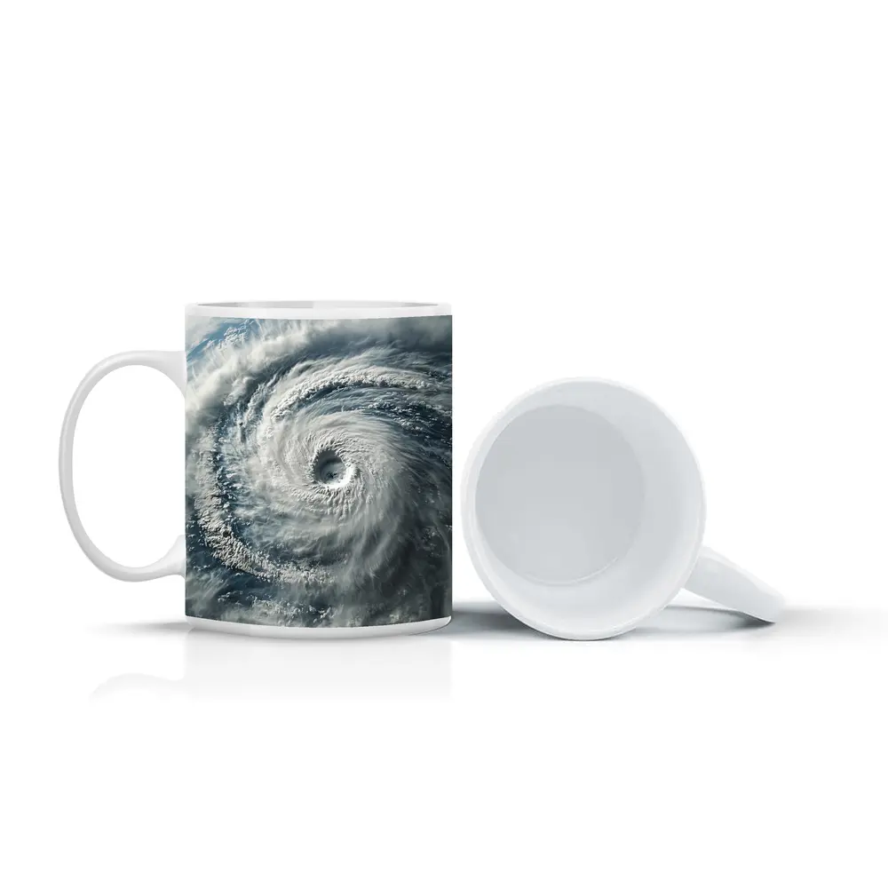 Hurricane Eye Aerial View Ocean Storm – Mugs