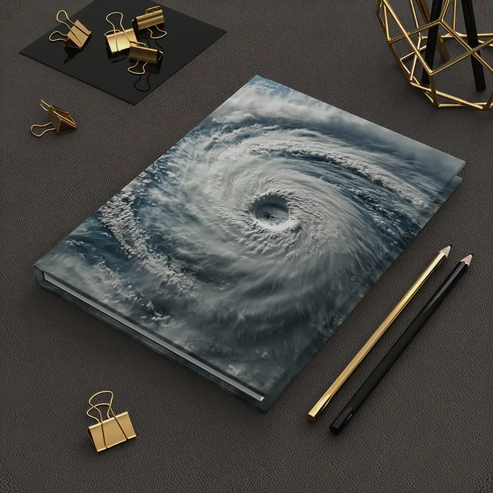 Hurricane Eye Aerial View Ocean Storm – Notebooks